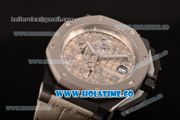 Audemars Piguet Royal Oak Offshore Chrono Miyota OS10 Quartz PVD Case with Grey Dial and Silver Arabic Numeral Markers - Click Image to Close